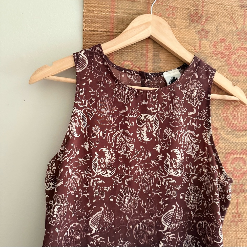 Vintage 90s Floral Sleeveless Semi Sheer Dress - Picture 3 of 6